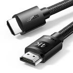 Kabel przewód audio wideo HDMI 2.0 4K wytrzymały w oplocie 1m czarny w sklepie internetowym multishop.com.pl