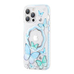 Magnetyczne etui z motylami do iPhone 14 MagSafe Butterfly Series niebieskie w sklepie internetowym multishop.com.pl