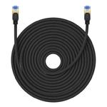Szybki kabel sieciowy LAN RJ45 cat.7 10Gbps plecionka 25m czarny w sklepie internetowym multishop.com.pl