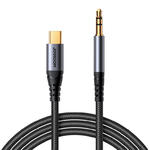 Kabel audio stereo do telefonu AUX 3.5 mm mini jack - USB-C 1.2m czarny w sklepie internetowym multishop.com.pl