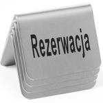 Tabliczka informacyjna REZERWACJA stal chromowa zestaw 4szt. - Hendi 663714 w sklepie internetowym multishop.com.pl