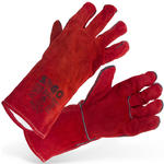 Rękawice spawalnicze ochronne robocze ze skóry bydlęcej czerwone w sklepie internetowym multishop.com.pl