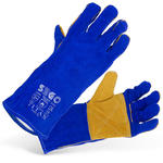 Rękawice spawalnicze ochronne robocze ze skóry bydlęcej niebieskie w sklepie internetowym multishop.com.pl