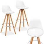 Hoker stołek krzesło barowe tapicerowane 2 szt. białe w sklepie internetowym multishop.com.pl