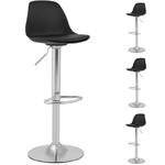 Hoker stołek krzesło barowe obrotowe tapicerowane 4 szt. czarne w sklepie internetowym multishop.com.pl