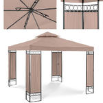Pawilon ogrodowy namiot altana zadaszenie składane 3 x 3 x 2.6 m beżowe w sklepie internetowym multishop.com.pl