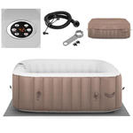 Jacuzzi ogrodowe dmuchane z masażem 6 osobowe 42C 900 l beżowo-białe w sklepie internetowym multishop.com.pl