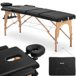 Stół łóżko do masażu drewniane przenośne składane Marseille Black do 227 kg czarne w sklepie internetowym multishop.com.pl