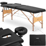 Stół łóżko do masażu drewniane przenośne składane Toulouse Black do 227 kg czarne w sklepie internetowym multishop.com.pl