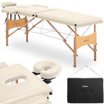 Stół łóżko do masażu drewniane przenośne składane Toulouse Beige do 227 kg beżowe w sklepie internetowym multishop.com.pl