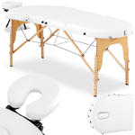 Stół łóżko do masażu przenośne składane z drewnianym stelażem Colmar White do 227 kg białe w sklepie internetowym multishop.com.pl