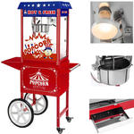 Mobilna maszyna do popcornu z wózkiem na kółkach TEFLON 1600W w sklepie internetowym multishop.com.pl