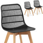 Krzesło skandynawskie z drewnianymi nogami nowoczesne maks. 150 kg 2 szt. CZARNE w sklepie internetowym multishop.com.pl