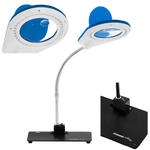 Lampka biurkowa LED bezcieniowa ze szkłem powiększającym 5x/10x - Niebieska w sklepie internetowym multishop.com.pl