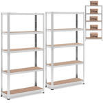 Regał magazynowy metalowy 5 półek 875 kg 90 x 30 x 180 cm szary 2 szt. w sklepie internetowym multishop.com.pl