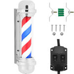 Słupek szyld fryzjerski barberski barber pole obrotowy podświetlany 38 cm - srebrny w sklepie internetowym multishop.com.pl