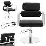 Fotel fryzjerski barberski kosmetyczny wys. 46-61 cm TRURO - czarny w sklepie internetowym multishop.com.pl