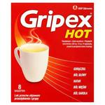 Gripex Hot Lek przeciw objawom przeziębienia i grypy 8 sztuk w sklepie internetowym Apteka Pod Gwiazdą