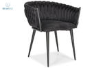 FERTONE - stylowe krzesło glamour z welurem ROSA, czarne w sklepie internetowym kolorywnetrz.pl