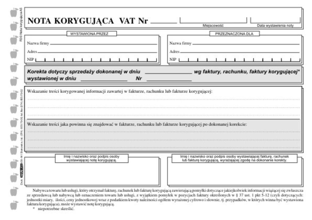 nota korygująca vat - najtańsze sklepy internetowe