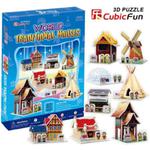 Puzzle 3D Tradycyjne Domki - Cubic Fun w sklepie internetowym Edukraina.pl