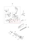 Części hamulca, bęben, sprzęgło, łańcuch, prowadnica pilarki Oleo-Mac 947 - schemat w sklepie internetowym Rokapil