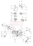 Skrzynia korbowa, pompa olejowa, GAŹNIK, filtr powietrza, napinacz łańcucha, korek oleju, odpowietrznik, filtr oleju, podstawa filtra, pokrywa górna- części pilarki Oleo-Mac GS 370 - schemat w sklepie internetowym Rokapil