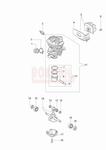 silnik części -cylinder, tłok, korbowód, tłumik, łożyska, uszczelniacze- pilarki Oleo-Mac GS 410 CX - schemat w sklepie internetowym Rokapil