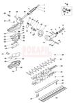 Ostrze, osłona, mocowanie, zestaw naprawczy przekładni kątowej, zębatka napędowa, korbowód, łożysko, płytka - Nożyc do żywopłotu Oleo Mac BC 240 H - schemat w sklepie internetowym Rokapil