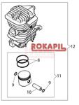 Cylinder kpl. (tłok, pierścienie, zabezpieczenia, sworzeń) piły spalinowej Oleo-Mac GS 371, GS 37- ORYGINAŁ! w sklepie internetowym Rokapil