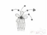 Grzebyk do koka z kwiatem i cyrkoniami srebrny w sklepie internetowym Valentino Art