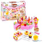 Tort urodzinowy do krojenia kuchnia 75 elementów różowy w sklepie internetowym Miły Drobiazg