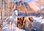 Puzzle układanka 500 elementów Konie zimowy krajobraz 9+ CASTORLAND w sklepie internetowym Miły Drobiazg