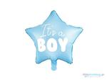 Balon foliowy "It's a boy" na baby shower gwiazda niebieska 48cm w sklepie internetowym Miły Drobiazg