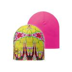 czapka dwustronna do biegania BUFF MICROFIBER REVERSIBLE HAT BUFF STATICS LIME / 108911.801.10 w sklepie internetowym Fitnesstrening.pl