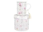 KUBEK PORCELANOWY ASHDENE - FLORAL PRINTS Pink Rose Grey w sklepie internetowym Przestrzen.com.pl