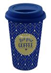 PORCELANOWY KUBEK PODRÓŻNY DO KAWY - But First Coffee - Z SILIKONOWĄ POKRYWKĄ 350 ml w sklepie internetowym Przestrzen.com.pl