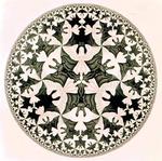 SZKLANY PRZYCISK DO PAPIERU Circle Limit IV: Anioły i Demony - Escher - Parastone w sklepie internetowym Przestrzen.com.pl