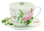 PORCELANOWA FILIŻANKA ŚNIADANIOWO-DESEROWA ze SPODKIEM - RÓŻE - Jardin Botanique - 400 ml (1454 JARB) w sklepie internetowym Przestrzen.com.pl