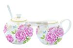 KOMPLET - PORCELANOWA CUKIERNICA I MLECZNIK - DELICATE ROSES - Róże (317 CATE) w sklepie internetowym Przestrzen.com.pl