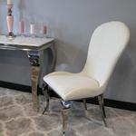 Krzesło glamour Tiffany White - krzesło tapicerowane białe w sklepie internetowym BellaCasa.co