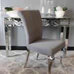 Krzesło glamour Livio Dark Grey - krzesło tapicerowane szare w sklepie internetowym BellaCasa.co