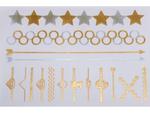 Gold Silver | Jewelry Flash Tattoo stickers W-078, 21x15cm w sklepie internetowym Aerograf-Fengda