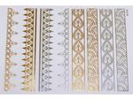 Gold Silver | Jewelry Flash Tattoo stickers W-079, 21x15cm w sklepie internetowym Aerograf-Fengda