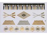 Gold Silver Black | Jewelry Flash Tattoo stickers W-090, 21x15cm w sklepie internetowym Aerograf-Fengda