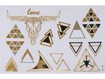 Gold Silver Black | Jewelry Flash Tattoo stickers W-110, 21x15cm w sklepie internetowym Aerograf-Fengda