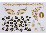 Gold Silver Black | Jewelry Flash Tattoo stickers W-113, 21x15cm w sklepie internetowym Aerograf-Fengda