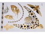 Gold Silver Black | Jewelry Flash Tattoo stickers W-116, 21x15cm w sklepie internetowym Aerograf-Fengda