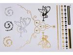 Gold Silver Black | Jewelry Flash Tattoo stickers W-179, 21x15cm w sklepie internetowym Aerograf-Fengda