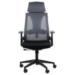 Fotel biurowy obrotowy OLTON H SZARY - zagłówek, oparcie siatkowe - krzesło obrotowe, biurowe w sklepie internetowym Stema